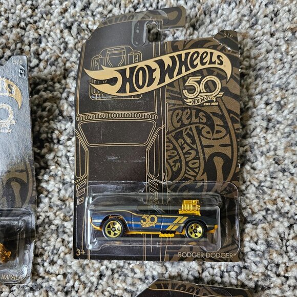 Hot Wheels 50th Anniversary Car Black Gold Full Set of 6 Error Bone Shaker - Picture 3 of 10